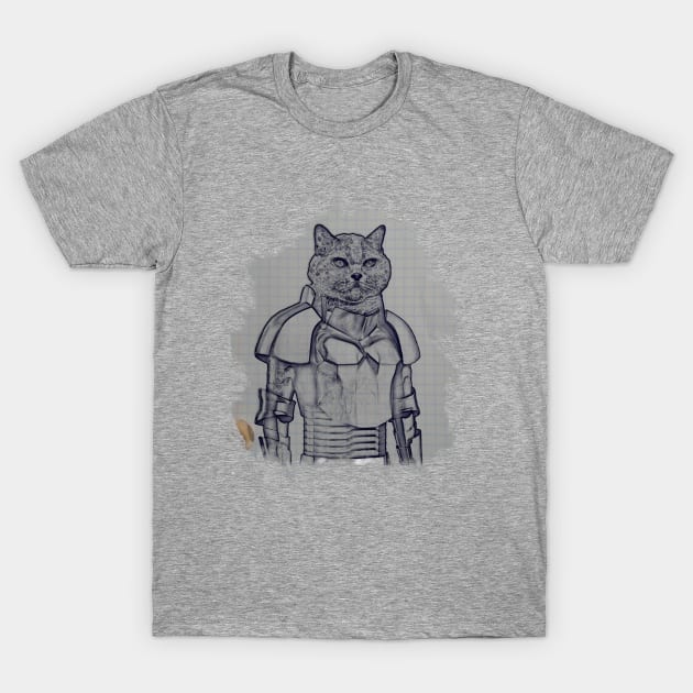 Cat in armor T-Shirt T-Shirt by Mr. dress